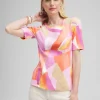 Fashion Abstract Everyday Elbow Sleeve Tee Tops