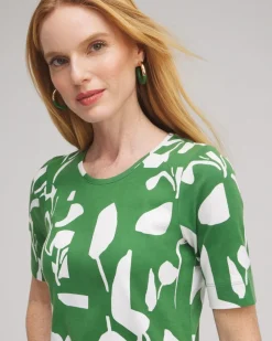 Best Abstract Everyday Elbow Sleeve Tee Tops
