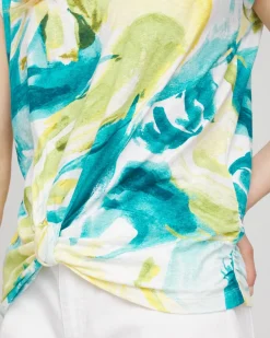 Discount Abstract Knot Front Tee Tops