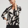 Hot Abstract Polished Collar Top Tops