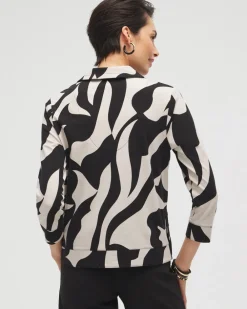 Hot Abstract Polished Collar Top Tops