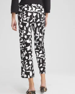 Fashion Abstract Print Trapunto Cropped Pants Pants