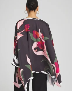 Flash Sale Animal Border Trim Button Poncho Tops | Ponchos & Ruanas
