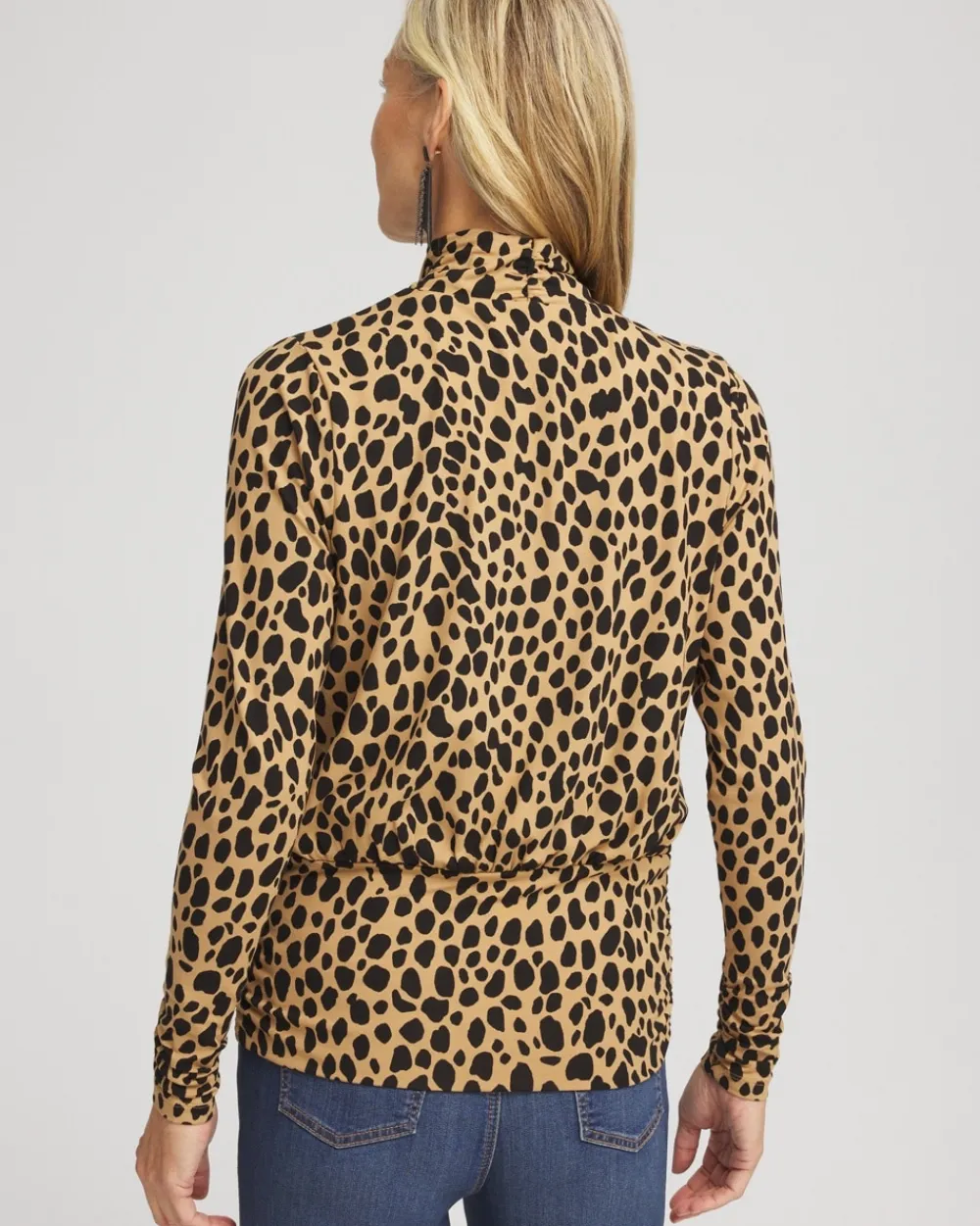 Online Animal Print Banded Hem Top Tops