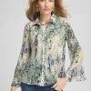 Best Animal Print Pleated Blouse Tops | Blouses & Shirts