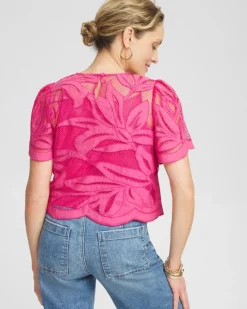 Flash Sale Applique Cut Work Top Tops