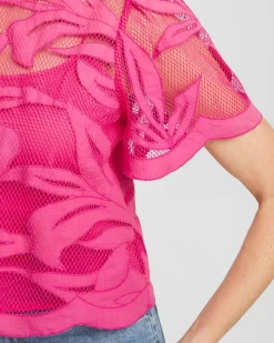 Flash Sale Applique Cut Work Top Tops