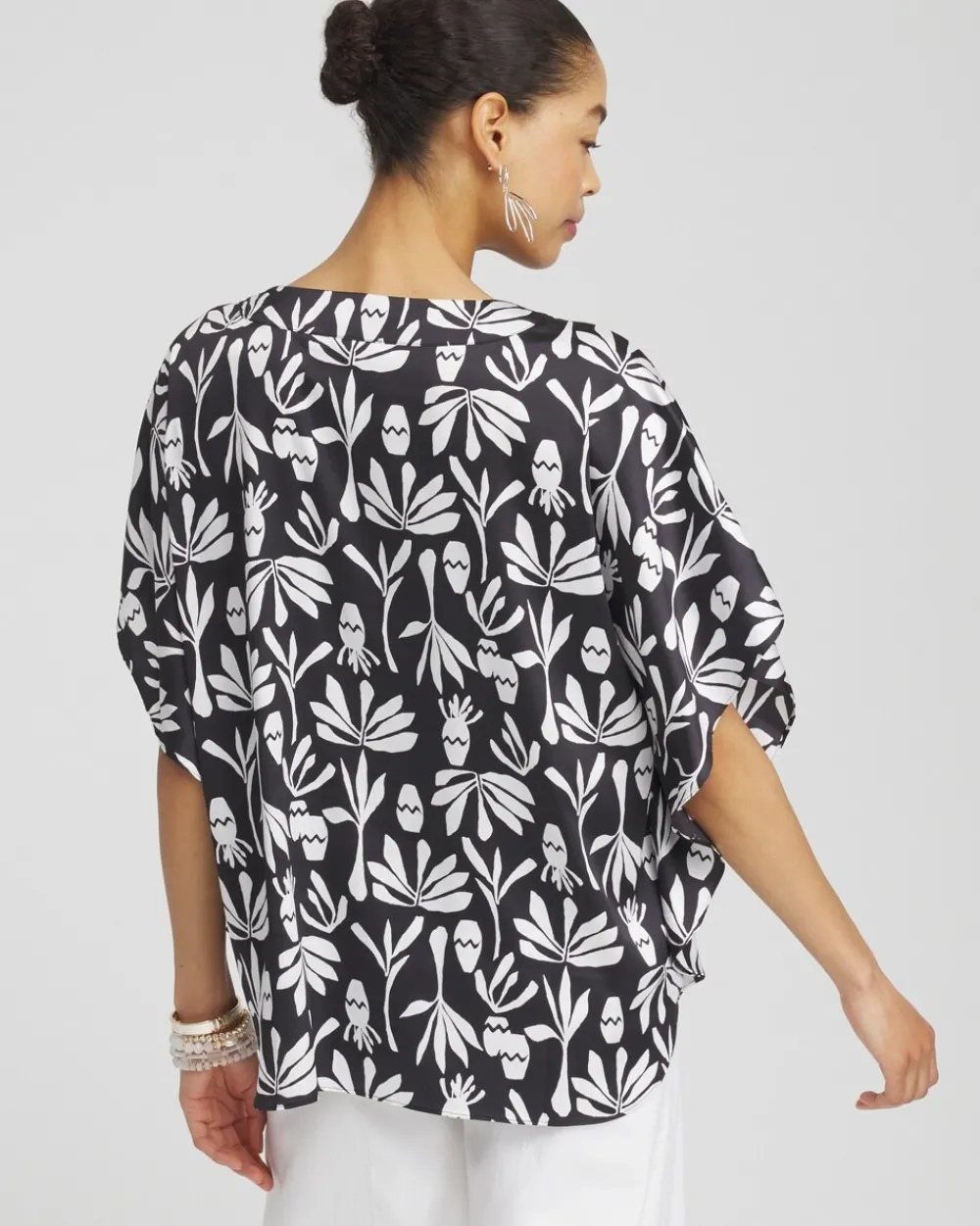 Sale Artisan Satin Tie-Front Tunic Tops