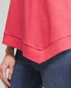 Fashion Asymmetrical Elbow Sleeve Tee Tops