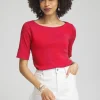 Discount Bateau Neck Tee Tops