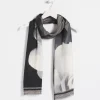 Online Black & White Floral Oblong Scarf Scarves