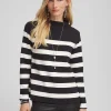 Outlet & White Striped Mock Neck Top Tops
