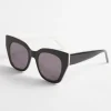 Shop Black And White Cateye Sunglasses Eyewear