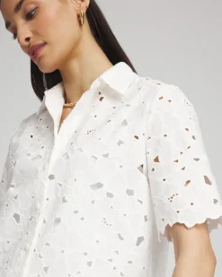 Flash Sale Black Label™ Lace Button Up Top Tops