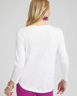 Best Blooms Abstract V-neck 3/4 Sleeve Tee Tops