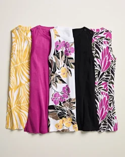 Hot Blooms Button Detail Tunic Tops