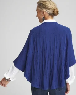 Best Boat Neck Cuffed Sweater Poncho Tops