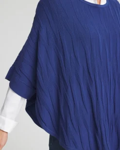 Best Boat Neck Cuffed Sweater Poncho Tops