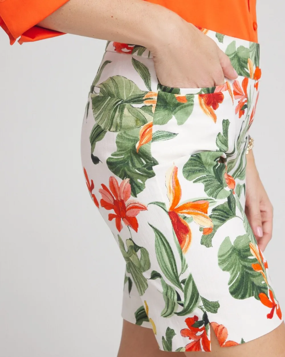 Sale Brigitte 7" Orchid Print Shorts Pants