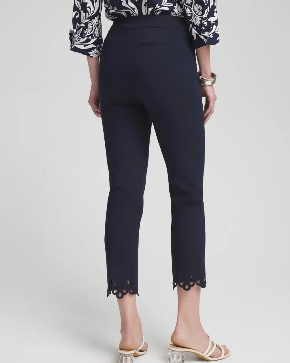 Online Brigitte Eyelet Hem Slim Cropped Pants Pants