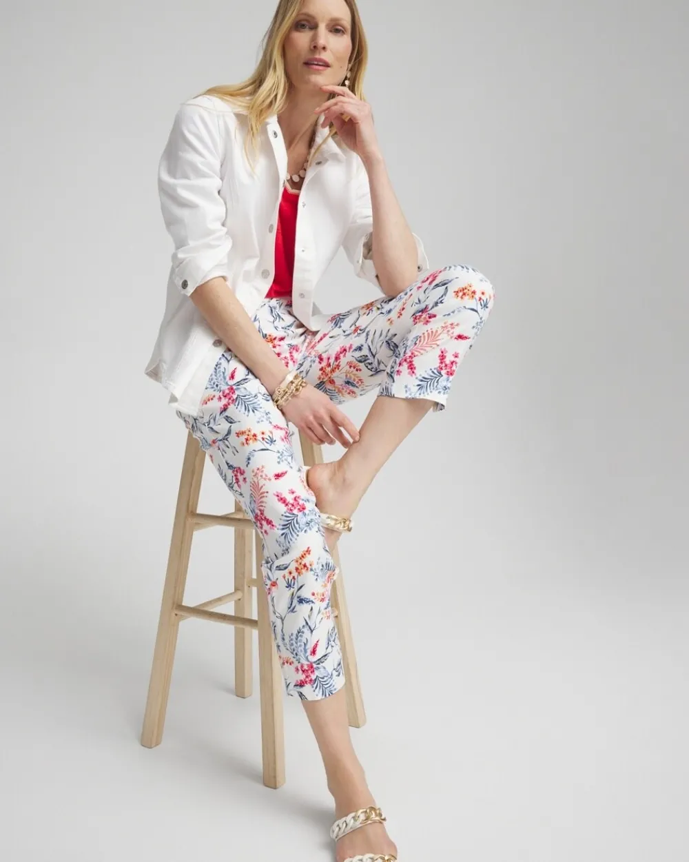 Sale Brigitte Sea Life Slim Cropped Pants Pants
