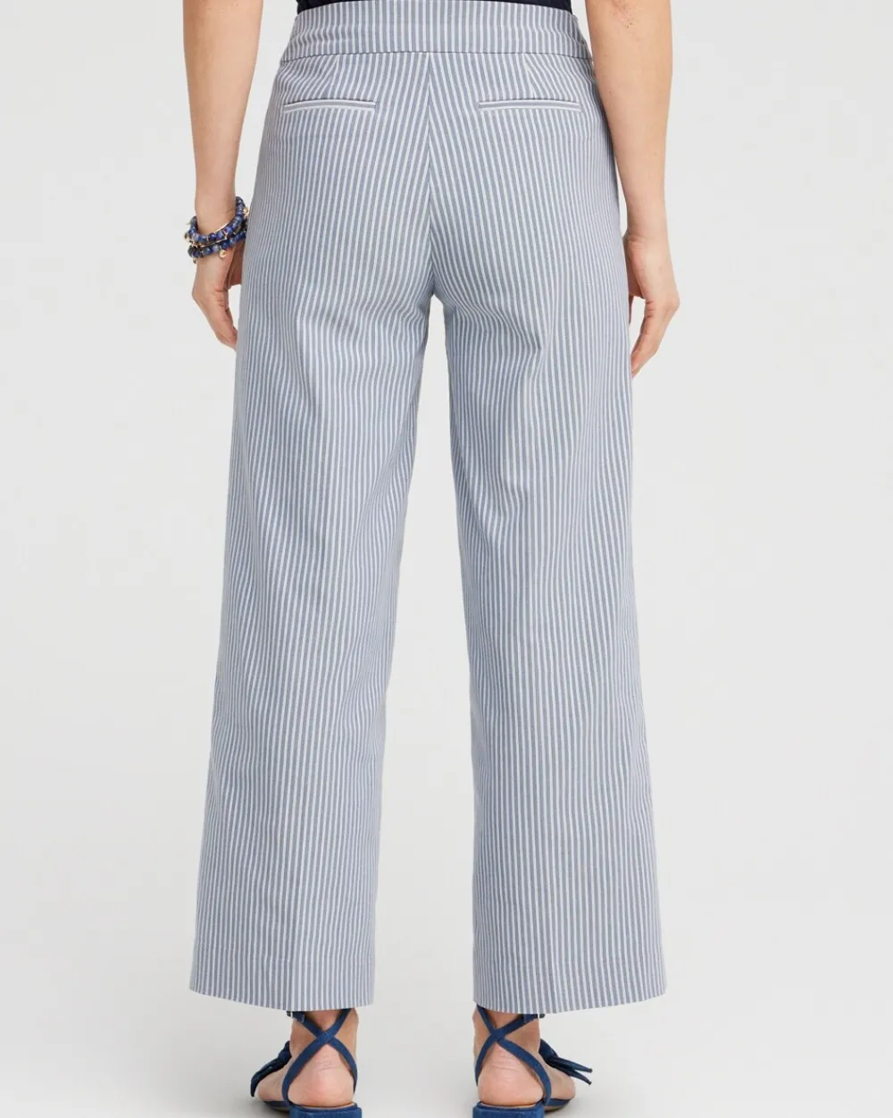 Clearance Brigitte Stripe Wide Leg Crops Pants
