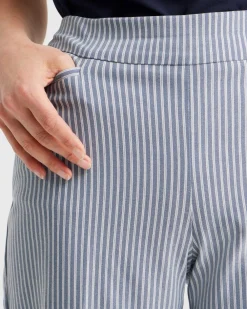 Clearance Brigitte Stripe Wide Leg Crops Pants