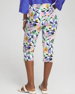 Hot Brigitte Tropical Print Capris Pants