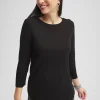 Store Button Trim Ribbed Tunic Tops