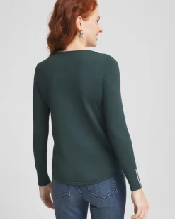 Cheap Caviar Trim V-Neck Pullover Sweater Sweaters