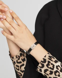 Flash Sale Click Black & Silver Bangle Bracelet Bracelet Stacking