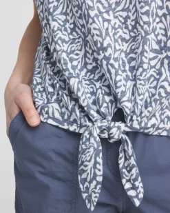 Shop Chiffon Abstract Lines Poncho Tops