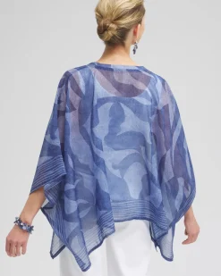 Shop Chiffon Cool Abstract Poncho Tops