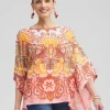 Discount Chiffon Paisley Poncho Tops