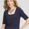 Sale Contour Cotton™ Square Neck Tee Tops | Tees