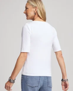 Sale Contour Cotton™ Square Neck Tee Tops | Tees