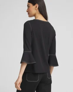 Best Sale Contrast Stitch Detail Top Tops