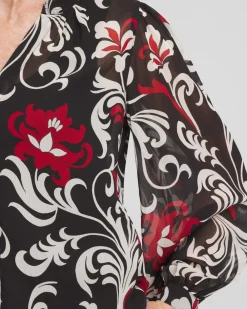 Outlet Crinkle Chiffon Floral Blouse Tops | Blouses & Shirts