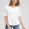 Cheap 3D Applique Bubble Hem Top Tops