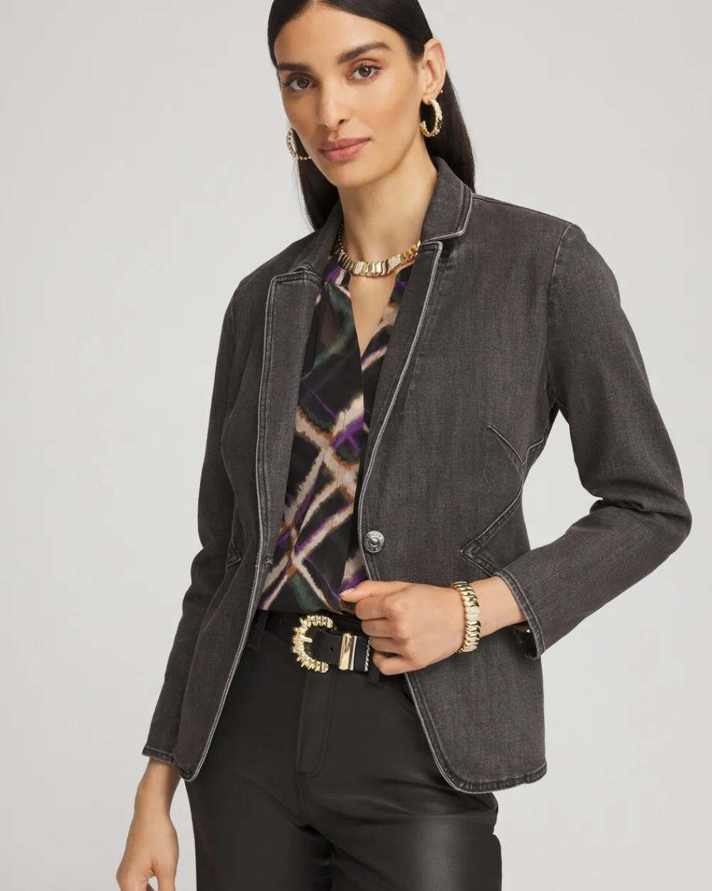 Online Denim Blazer Jackets & Coats | Matching Sets