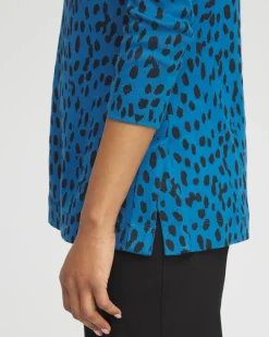 Fashion Dots V-neck Tunic Tops
