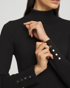 Flash Sale Ecovero™ Button Cuff Turtleneck Sweater Sweaters