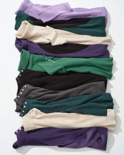 Flash Sale Ecovero™ Button Cuff Turtleneck Sweater Sweaters
