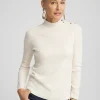 Flash Sale Ecovero™ Button Mock Neck Sweater Sweaters