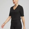 Outlet Elbow Sleeve A-line Tee Tops