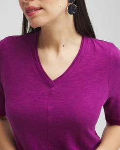 Outlet Elbow Sleeve A-line Tee Tops
