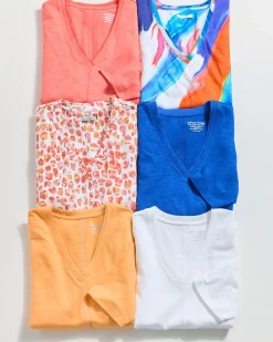 Outlet Elbow Sleeve A-line Tee Tops