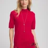 New Elbow Sleeve Mock Neck Sweater Sweaters