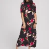 Store Elbow-sleeve Mock Neck Maxi Dress Dresses