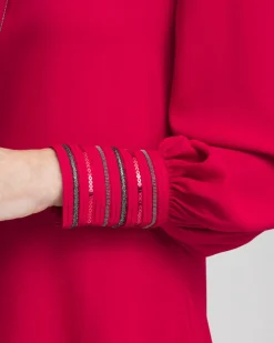 Flash Sale Embellished Cuffs Button Front Shirt Tops | Blouses & Shirts